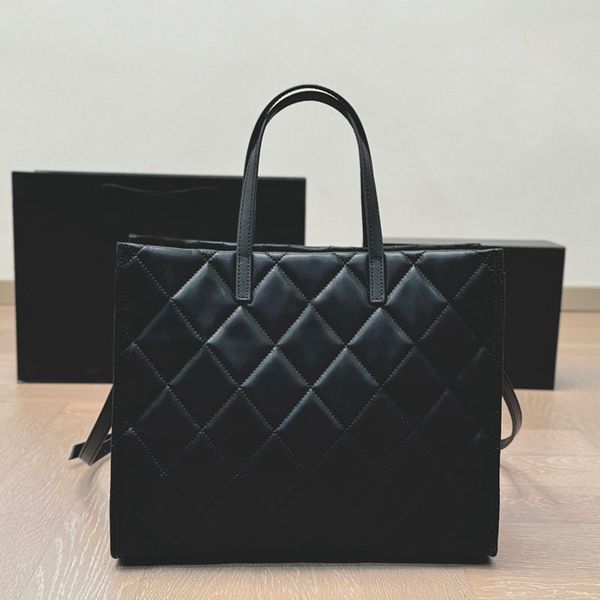 

Designer bags Classic Luxury Women Leather Handbag Large capacit Tote Shoulder Bag Second hand Beach bag Chain handbag Shopping Bag travel bag Messenger bag 33M, Black