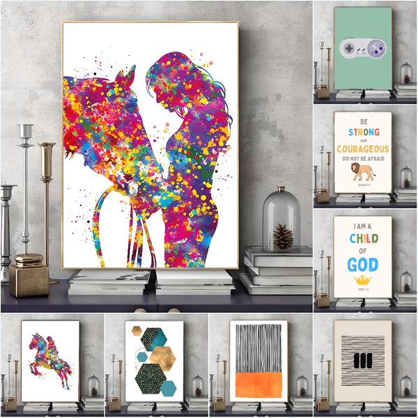 

3 pieces Wooden Framed Canvas Poster Abstract, geometric art, circles, semicircles and hexagons, modern art