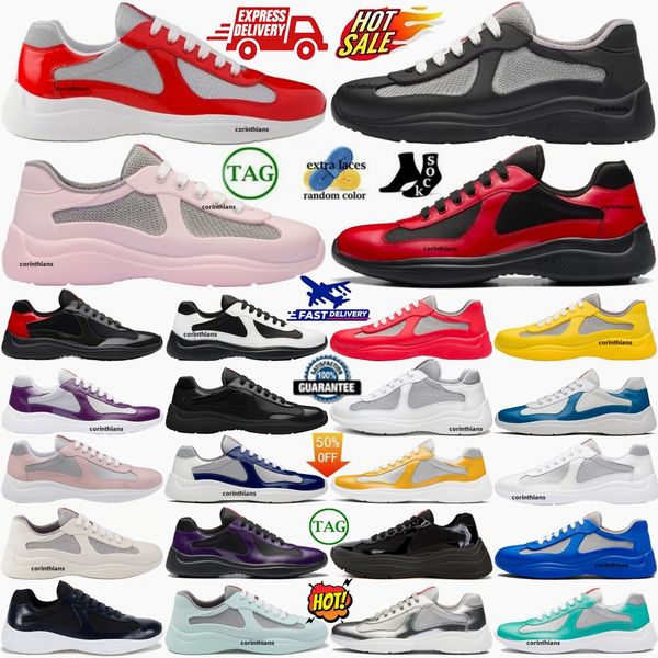 Designer America cup Americas Sneakers Shoes Trainers Triple Black Mango Silver Red Royal Blue White Gold Leather Flat mens Women Casual Soft Rubber S B0jZ#