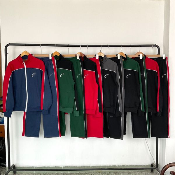 

mens tracksuits The Rock velvet jacket mens and womens high street pants sports suit, 678-black red