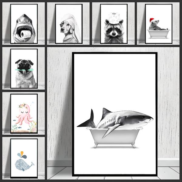 

3 pieces Wooden Framed Canvas Poster Whale, marine animal decoration, underwater world, Creative Waterproof Canvas Posters, Bedroom, Office