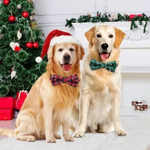 

pet Christmas pet decorations Christmas cat collar cross-border explosive pet supplies new pet bow tie collar, Pink