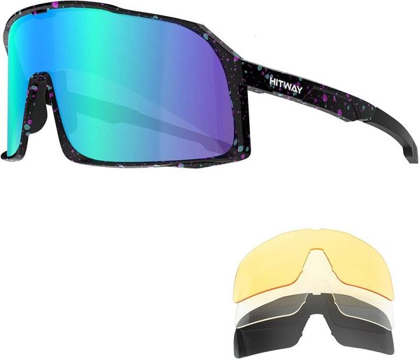 

Polarized adult bicycle glasses with 5 interchangeable lenses TR90 frame mountain bike sports sunglasses bicycle glasses TCFA