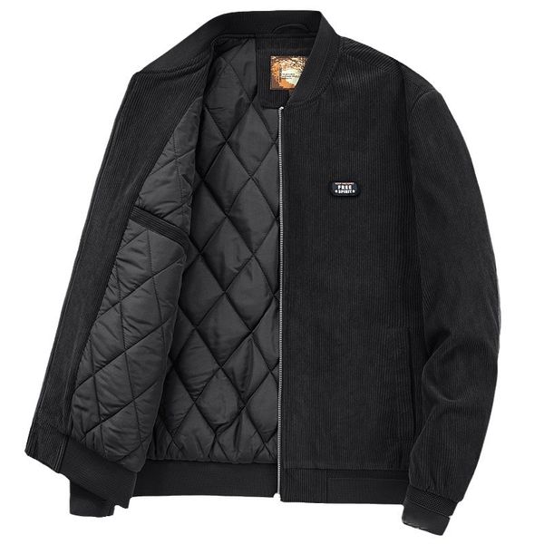

Corduroy cotton-padded men's winter fleece jacket Youth vintage tooling casual wick plus-size coat m020, Khaki