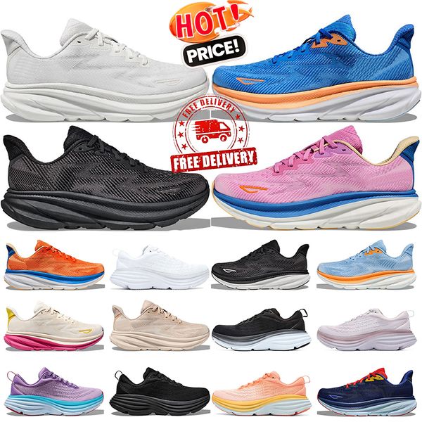 

clifton 9 bondi 8 running shoes for men women Triple Black White Eggnog Cyclamen Vibrant Orange Blue Pink Grey Passion Fruit mens trainers sports sneakers, Royal blue