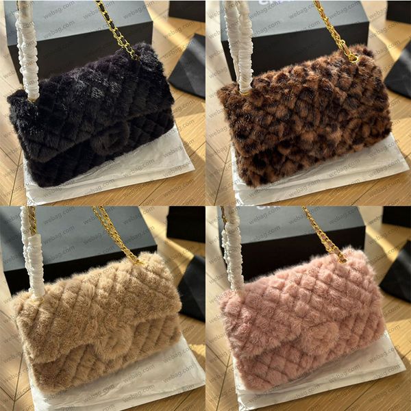 

Designer Bag Luxury Brand Winter Fuzzy Teddy Bag Women Trendy Handle Shoulder Bag Totes Designer Tweed Handbag Shoulder Crossbody Bag Fashion Fuzzy Tote Bag With Box, Color 23