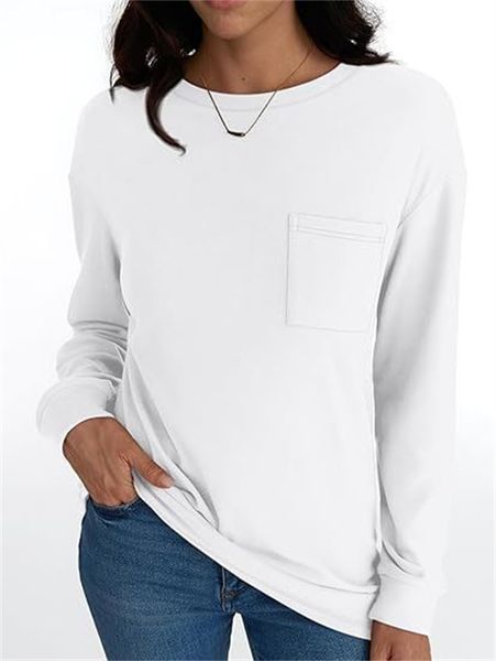 

ZJO Women Fashion Casual Designer High Quality Casual T-shirt and Cotton Retro Sweatshirt Unisex Oversized, Darkred