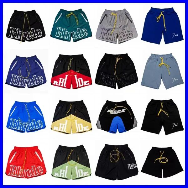 

rhude short designer shorts men swim shorts summer fashion beach pants sportswear Letter printing street wear red blue black purple mens shorts, White