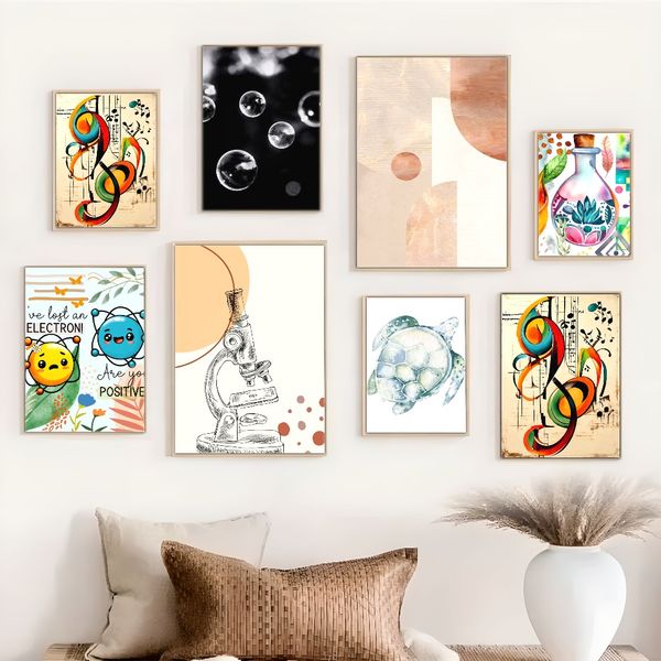 

3 pieces Wooden Framed Canvas Poster Minimalist art, colorful, geometric poster, Creative Waterproof Canvas Posters, Bedroom, Office