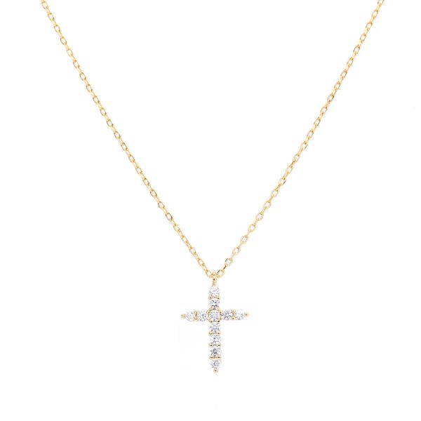 

Hot sale new S925 sterling silver with diamonds zircon cross necklace European and American fashion belief hanging