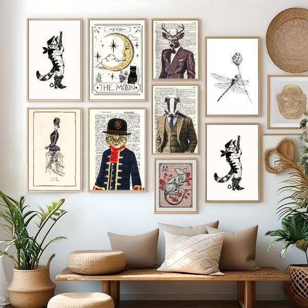 

3 pieces Wooden Framed Canvas Poster Dragonfly poster, insect art, Creative Waterproof Canvas Posters, Bedroom, Office, Living Room, Cafe