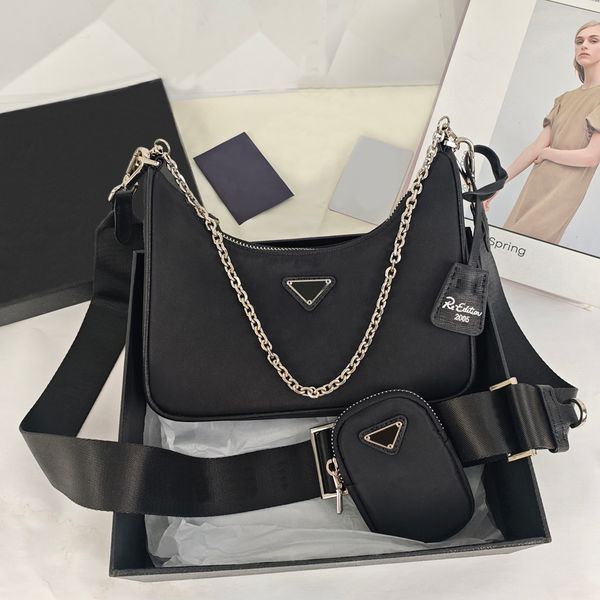 

Designer Bag 2005 Crossbody 3 Pieces Bags 2000 Hobo Purses Sale Luxurys Shoulder Bag Handbag Women's Lady High Quality Chain Canvas Fashion Black Armpit Wallet Bag, Color 2 - 25cm (white)
