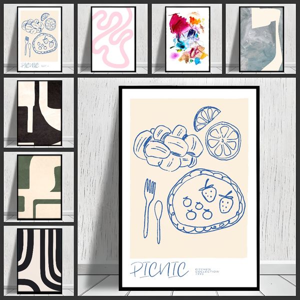 

2 pieces Wooden Framed Canvas Poster Simple, stylish, modern, beauty art, Creative Waterproof Canvas Posters, Bedroom, Office, Living Room