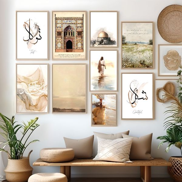 

3 pieces Wooden Framed Canvas Poster Christian art, Bible and flowers poster, Creative Waterproof Canvas Posters, Bedroom, Office