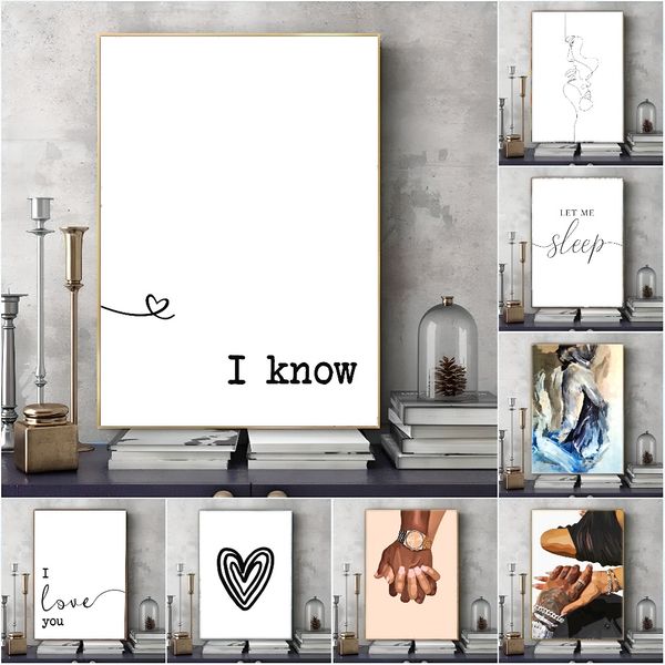 

2 pieces Wooden Framed Canvas Poster Heart art print, love heart and geometric composition of heart art, love, simple