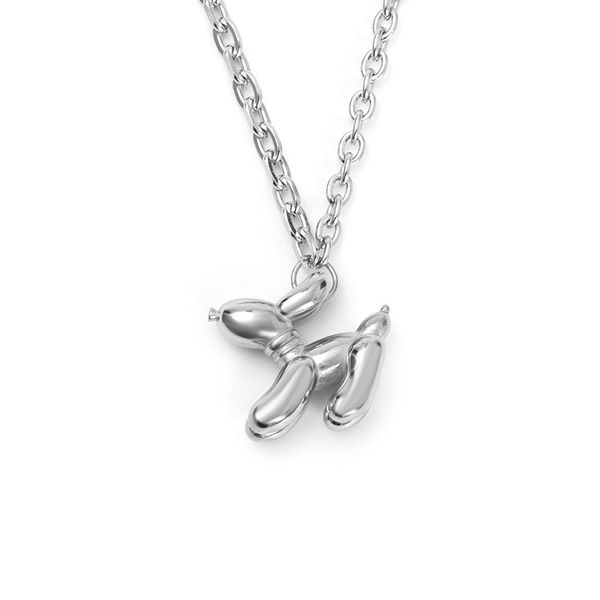 

Simple personality ins hip hop style balloon dog titanium pendant pendant tide man tide woman fashion atmosphere assembly necklace