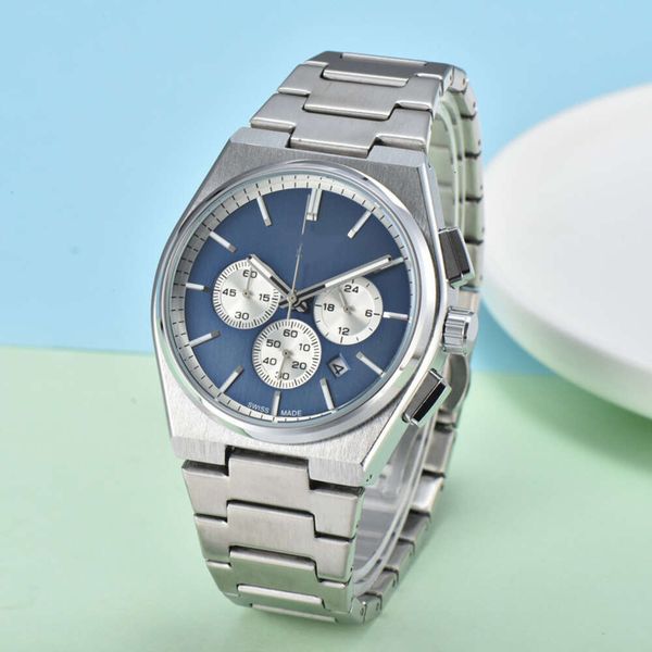 

Best-selling classic atmospheric steel belt waterproof men's quartz watch multi-functional six-pin scan second single calendar watch, Green