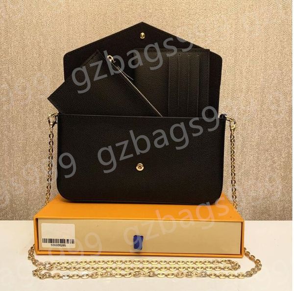 

Chic Designer Women's Purse and Shoulder Strap Set - Exquisite Leather Chain Handbag M61276, Old flower-brown