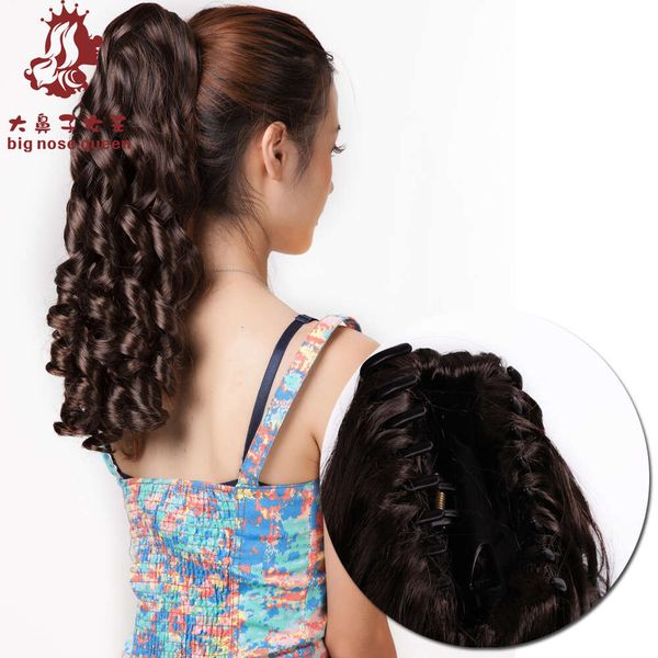 

Factory Stock Retro Claw Clip Long Curled Ponytail Cross-border Wholesale European and American Fashionable Women's Curly Hair Ponytail Braid Wigs
