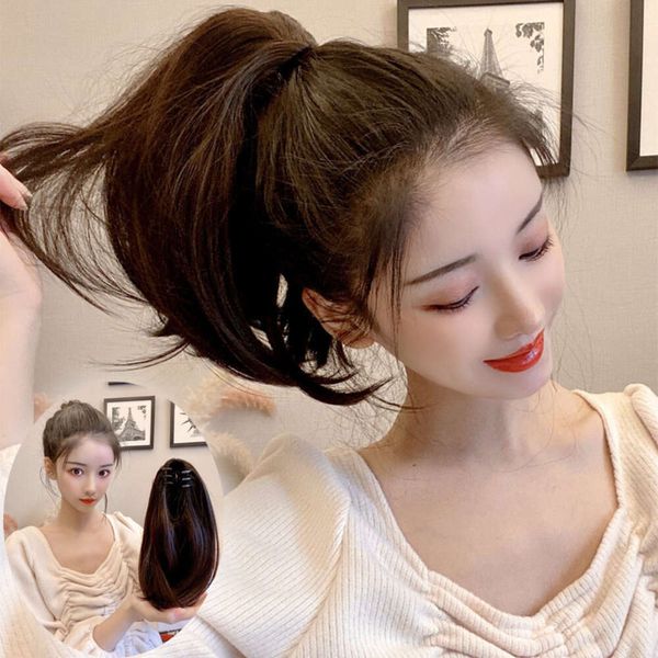 

Wig Ponytail Women's Grab Clip Style Short Inner Buckle Fake Ponytail Internet Celebrity Micro Curly Ponytail Fluffy Simulation Hair Ponytail Wholesale