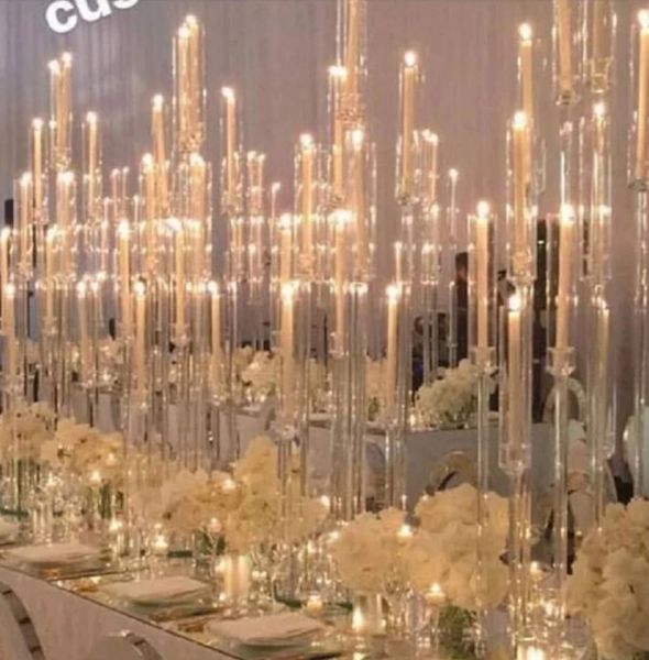 Wedding Decoration Centerpiece Candelabra Clear Candle Holder Acrylic Candlesticks for Weddings Event Party