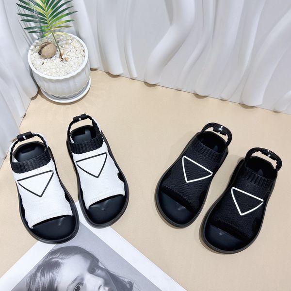 

name brand breathable stretch cloth sandals designer boys girl children outdoor casual kids walking shoes, Black