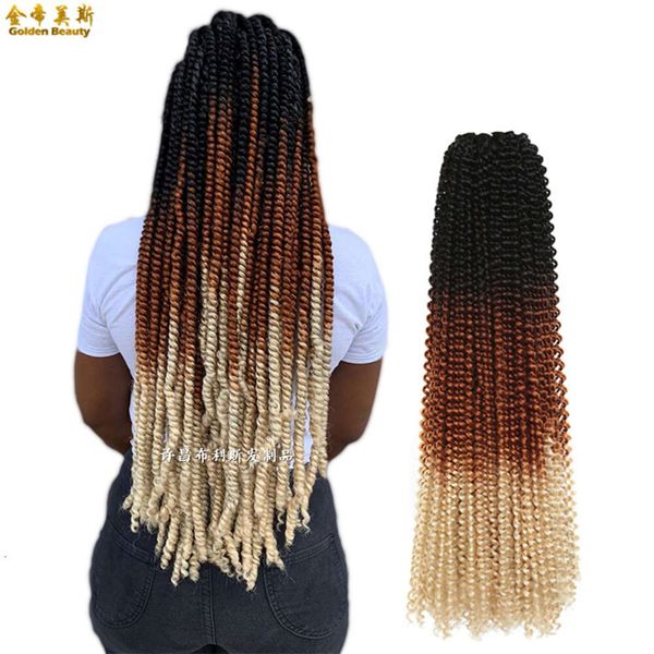 

24 Inch Crochet Hair Synthetic Wig African Long Curly Hair Water Wave Pass Twist