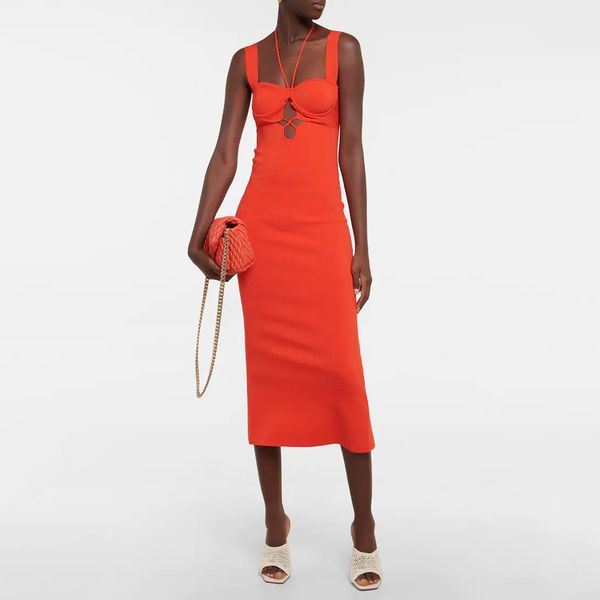 

red sexy cutouts women ladies summer bandage dresses street style super star IG hot sale party slim bodycon dress free ship HL5927