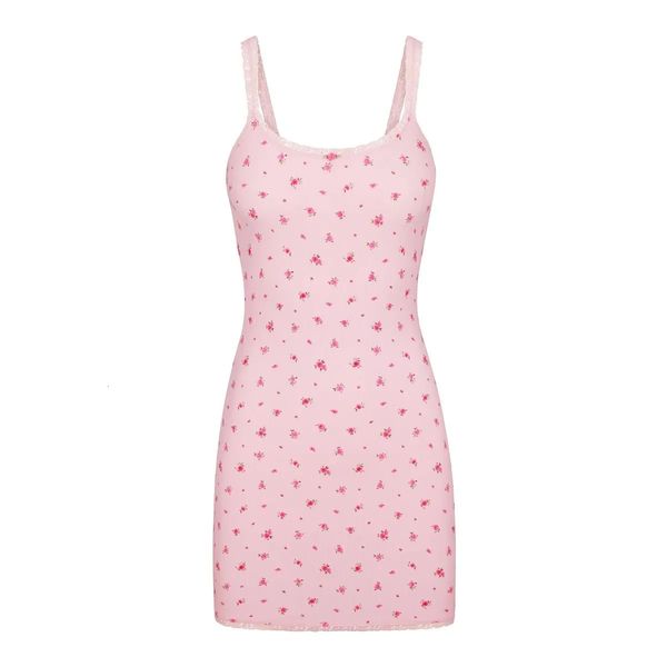 Kim Kardashian floral print pink halter mini skirt lace dress 240420