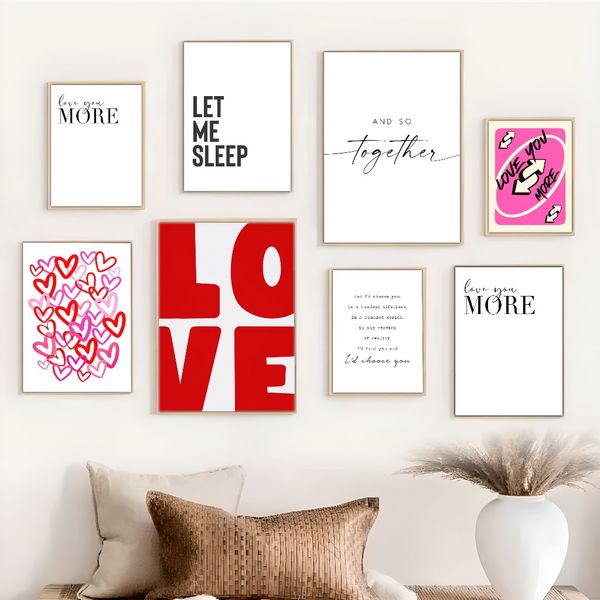 

2 pieces Wooden Framed Canvas Poster Love art, simple quotes art, Creative Waterproof Canvas Posters, Bedroom, Office, Living Room, Cafe