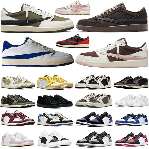 

Designer One Canary 1s Low men Basketball Shoes Golf Black Olive Multi Pastel Reverse Dark Mocha Fragment Wolf Grey Sail Black Phantom UNC Panda Womens Sneakers, Gold