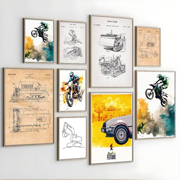 

3 pieces Wooden Framed Canvas Poster A vintage car art, Creative Waterproof Canvas Posters, Bedroom, Office, Living Room, Cafe, Bar