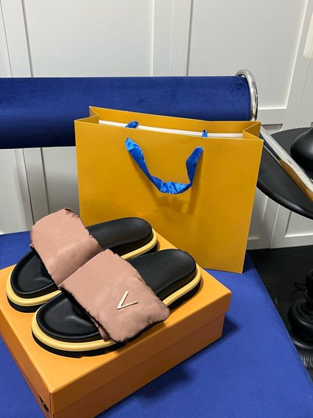 

Designer Men Women brand Slippers fashion Sandals Cartoon Pattern Solid Slipper Brown Fuchsia khaki Blue Summer Casual Shoes Daily Outfit Slides Size 35-45, Color#25