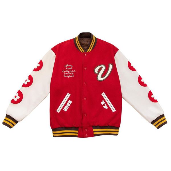 

American Man Woman Windbreaker Black Cotton Coat Varsity Leather Long Sleeve College Baseball Uniform Jacket Patchwork Embroidery Streetwear Men Xl