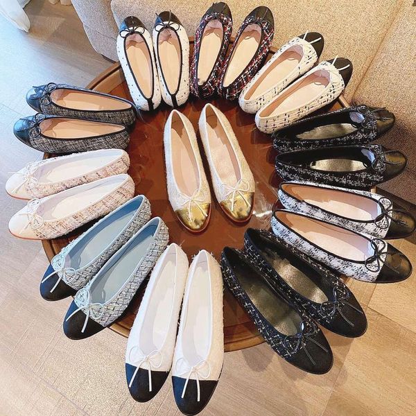 

Classic Fragrant Ballet Shoes Womens Bow Round Toe Flat Shoes Shallow Mouth Comfortable and Versatile One Step Wearing Lazy Shoes Women, Black+lacquer black