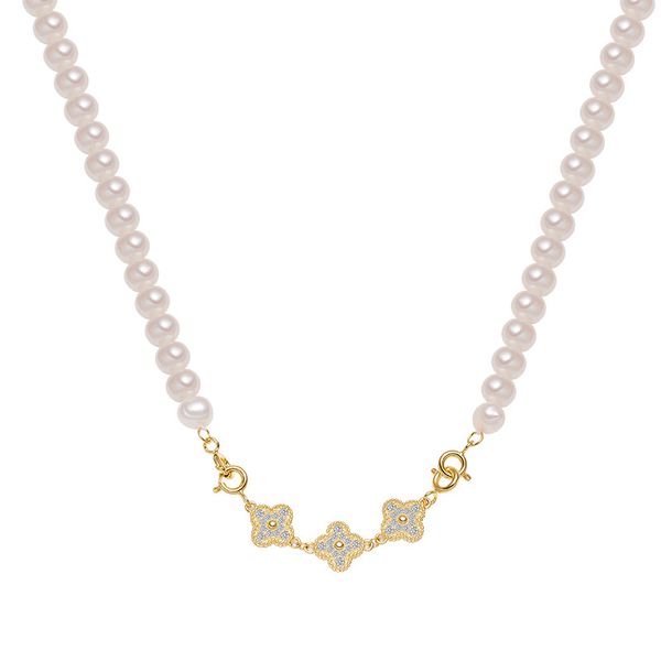 

Necklace women's versatile sense of luxury irregular baroque pearl clavicle chain niche design a two-wear silver jewelry