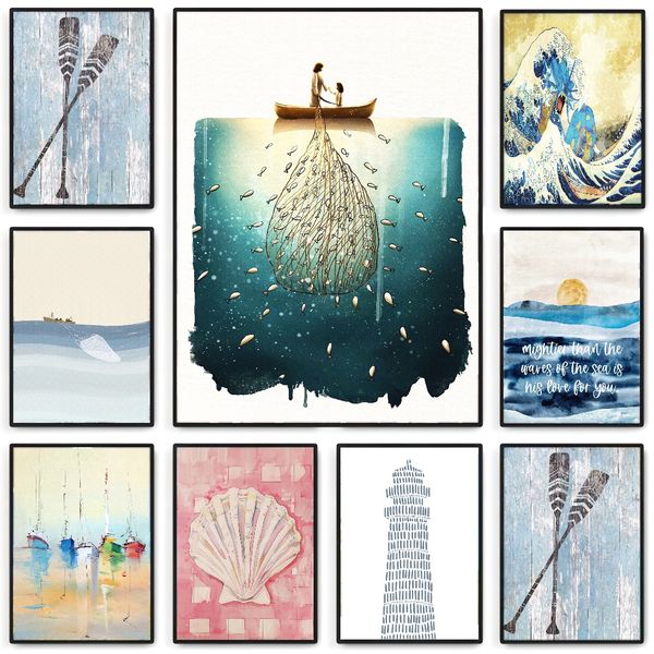 

1 piece unframed painting print,lighthouse, modern nautical art, minimalist lighthouse art,creative waterproof canvas poster, bedroom