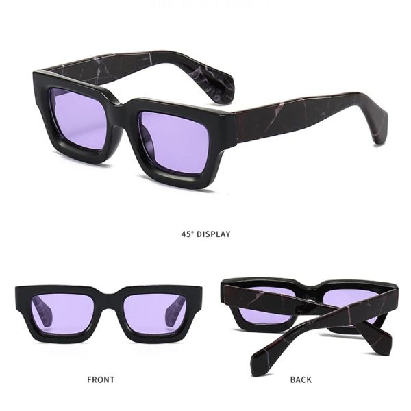 

Retro Small Sunglasses for Women Men Vintage Chunky Square Thick Frame Shades UV400 Protection