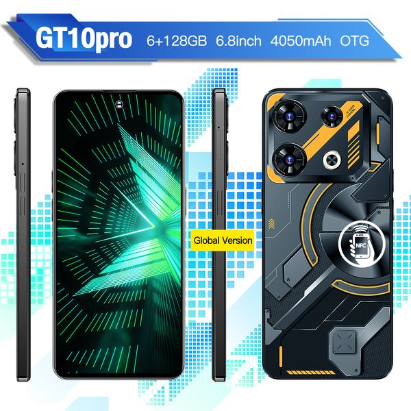 

6.8 inch GT10 Pro 4G Cellphone MTK6762 Octa core 6GB RAM 128GB ROM 2M Primary Camera 16MP Rear Camera Dual Nano SIM Mobilephone Support Face recognition NFC