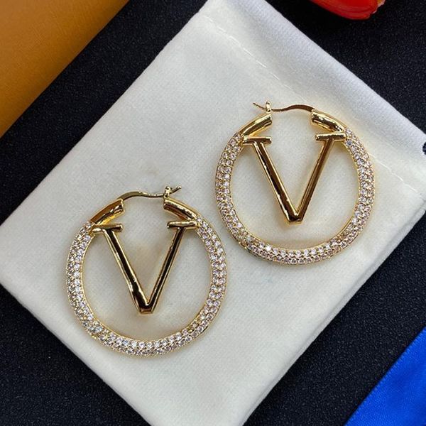 

Simple Letter Earrings for Women Designer Elegant Jewelry 4 cm Wide Large Circle Earring 2 Colors