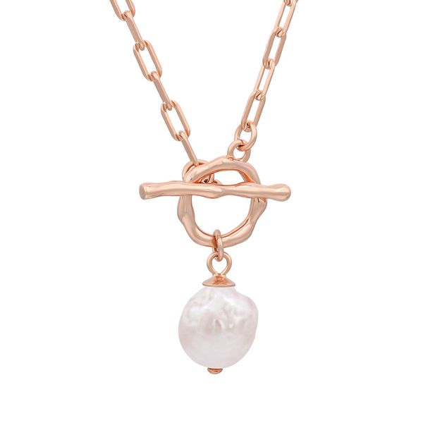 

European and American Baroque Pearl OT Clasp Necklace Women's S925 Silver Retro Cool Wind Short