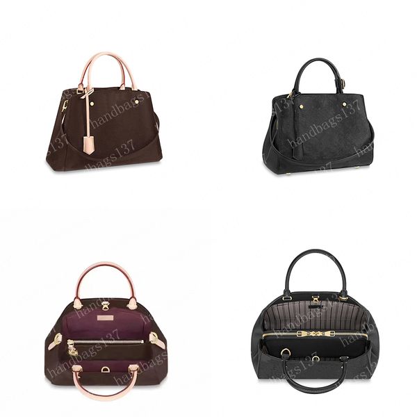 

41056 41048 Desinger Totes Tote Bag MM Handbag Womens Handbags Purses Brown Flower Letters Bags Leather Fashion Bags 33CM #MTB-01, #01 41056 brown flower