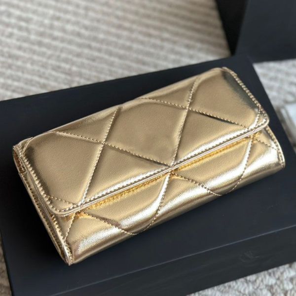

Designer Wallets Chain Wallets Black cowhide Caviar Leather Wallet Crossbody Bags Handbags Classic Clutch Bags Luxurys Purse Card Women Credit card slot 19m
