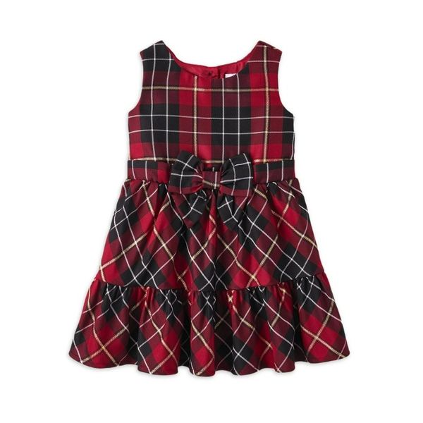 

The Children's Place Toddler Girls Tiered Plaid Dress, Sizes 6M-5T, Red