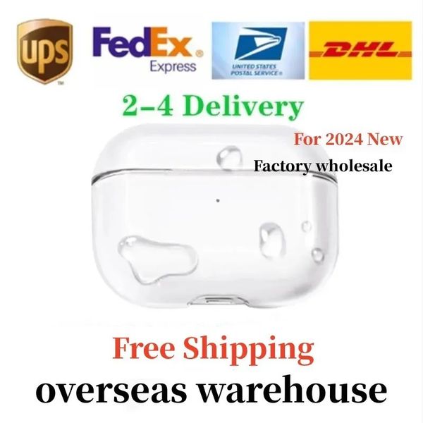 2025 USA Stock For airpodspro 2 generation airpods 3 4 Bluetooth Earphones ANC Wireless Headphones Earbuds Noise Canceling Accessories Solid Silicone TPU Case