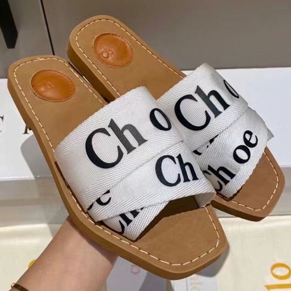 

Designer sandals flat canvas slippers lace letters furry fur women's summer outdoor shoes, #4