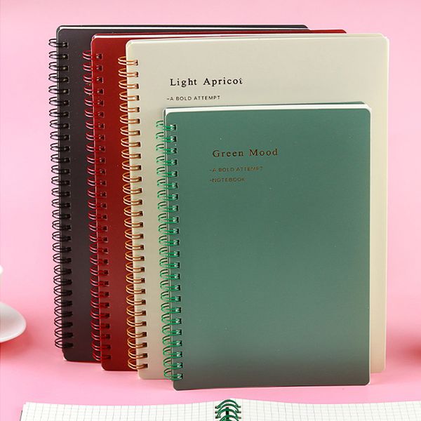 

Spiral Notebook, 4 Pcs 8.3 Inch x 5.7 Inch A5 Thick Plastic Hardcover 8mm Ruled 80 Sheets -160 Pages Journals for Study and Notes