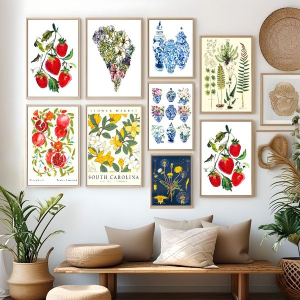 

1 piece unframed painting print,ferns, vintage fern art, farmhouse art,creative waterproof canvas poster, bedroom, office, living room