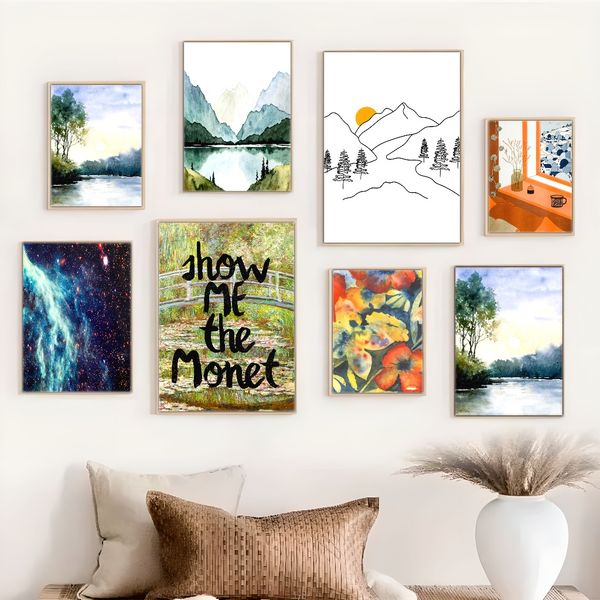 

1 piece unframed painting print,Botanical Abstract Floral Bouquet,creative waterproof canvas poster, bedroom, office, living room, cafe