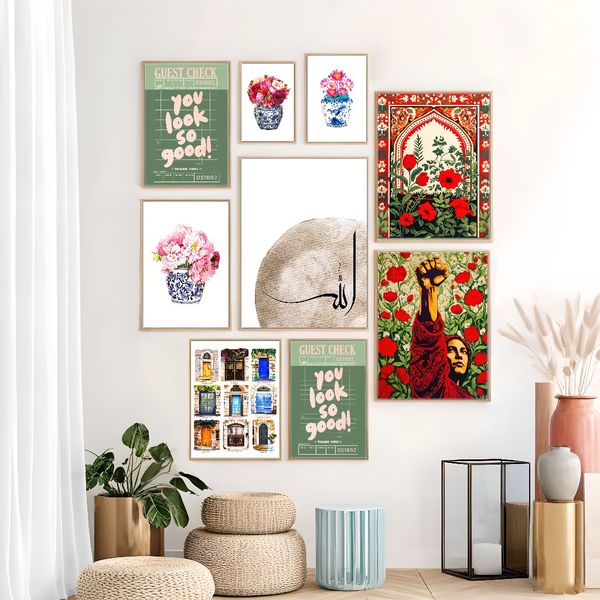 

1 piece unframed painting print,palestine gate,palestinian art,creative waterproof canvas poster, bedroom, office, living room, cafe, bar